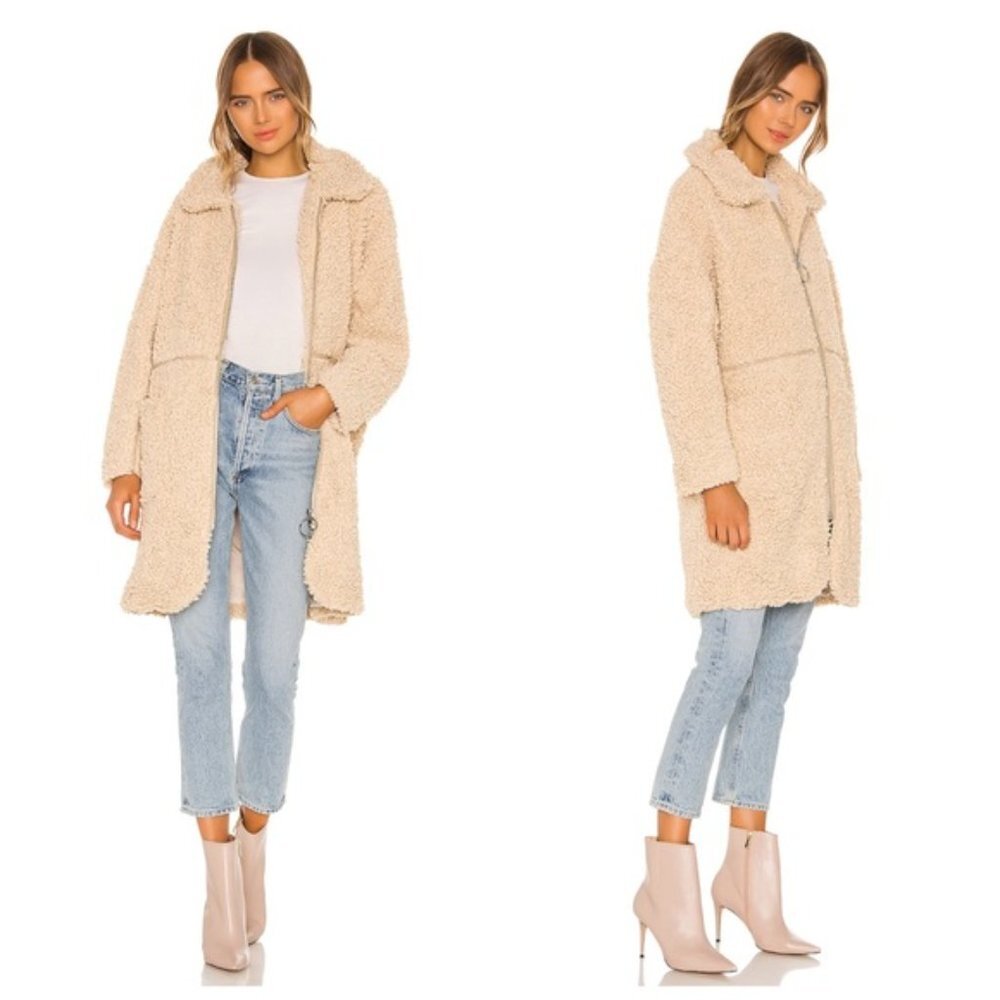 NWT ON PARLE DE VOUS Inter Teddy Zip Up Coat Jacket Beige S